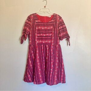 4/$10 - Entro Red, White, & Blue Short-Sleeve Dress with Sleeve Ties